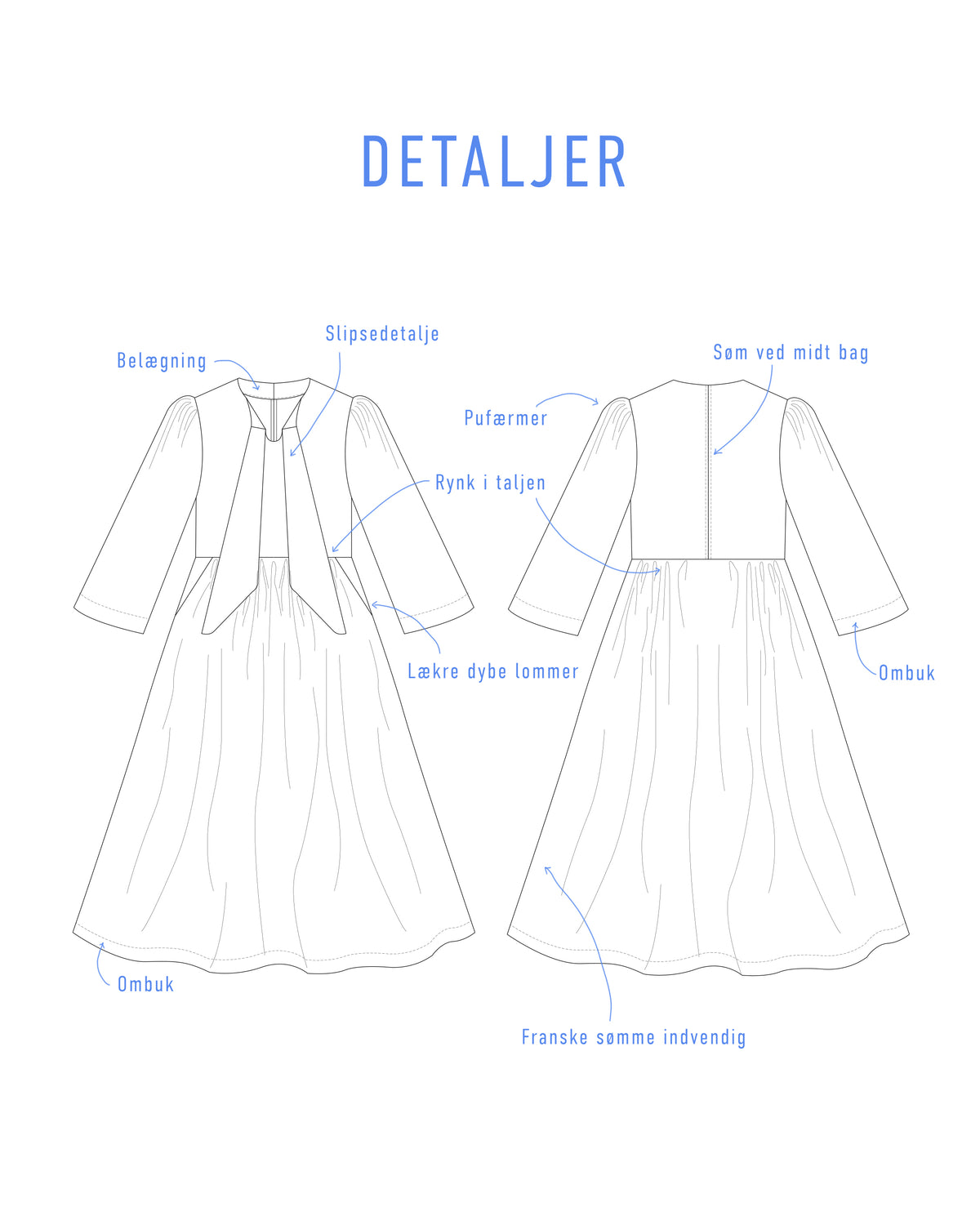 Bára Dress & Top // Digitalt PDF symønster (dansk)