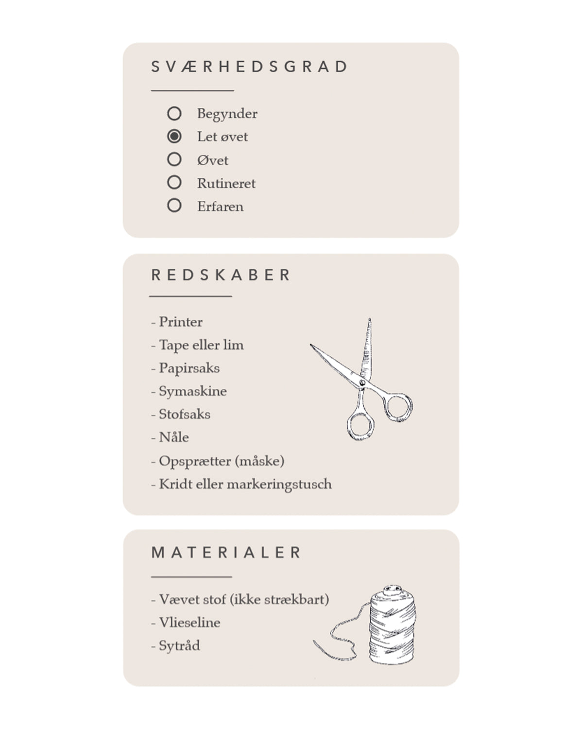 Bára Dress & Top // Digitalt PDF symønster (dansk)