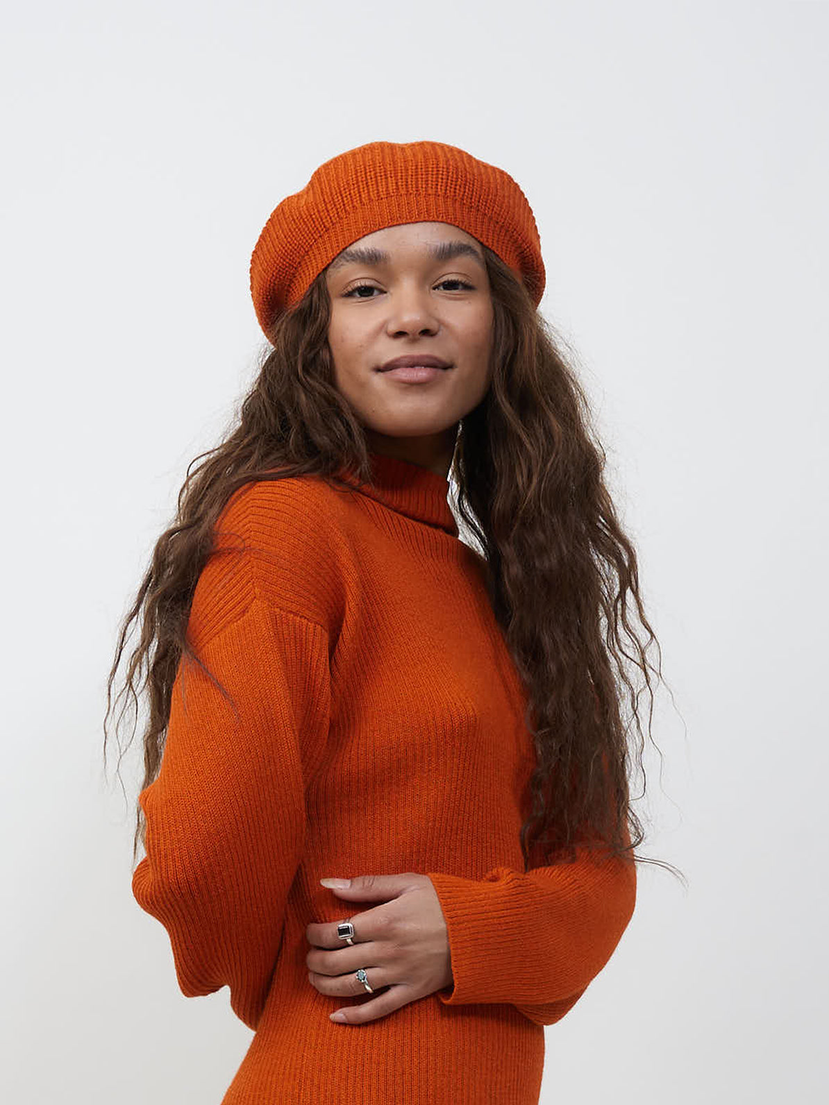 Petra Beret Hat // Orange Flame